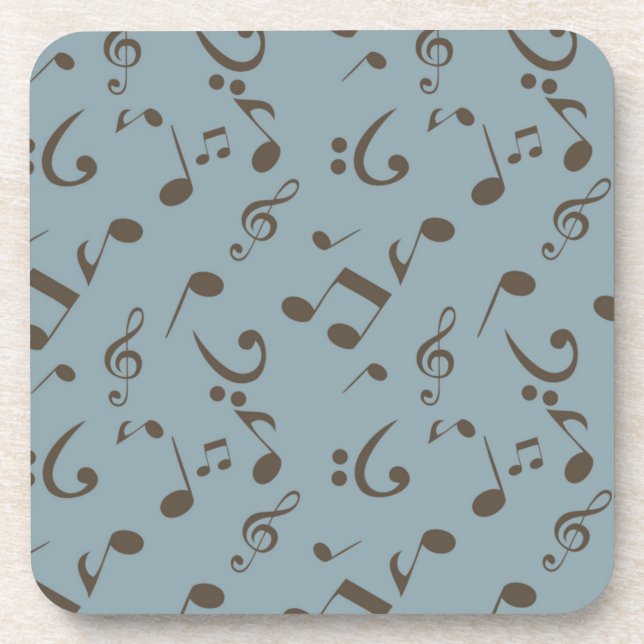 Music notes pattern beverage coaster (Front)