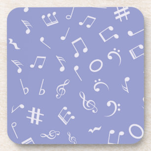 Music notes pattern beverage coaster
