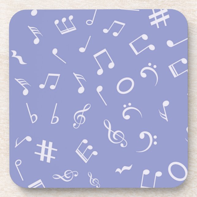 Music notes pattern beverage coaster (Front)