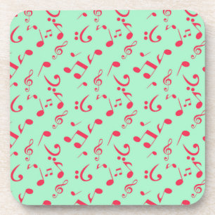 Music notes pattern beverage coaster
