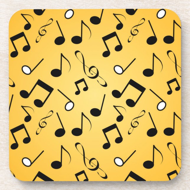 Music notes pattern beverage coaster (Front)
