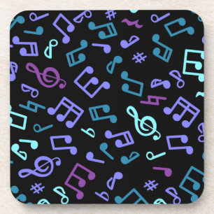 Music notes pattern beverage coaster