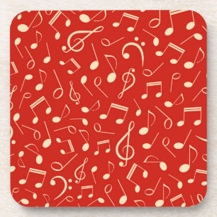 Music notes pattern beverage coaster