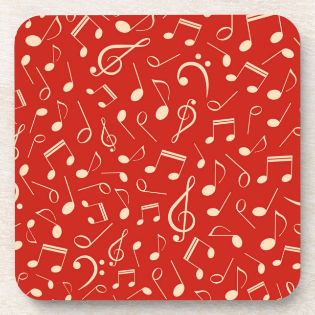 Music notes pattern beverage coaster (Front)