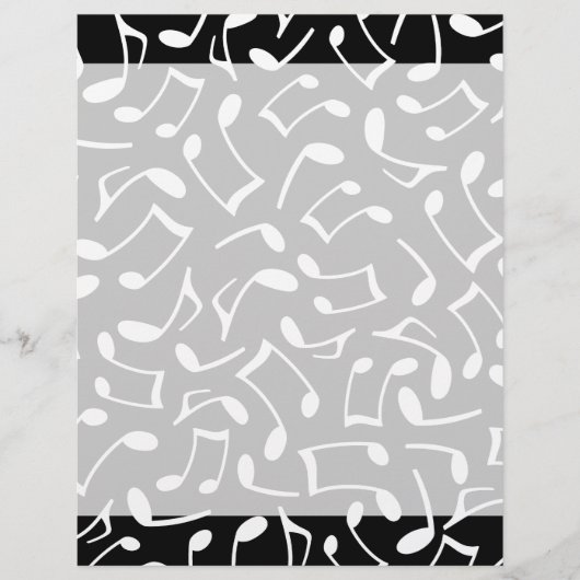 Music Notes Pattern Black and White (Front)
