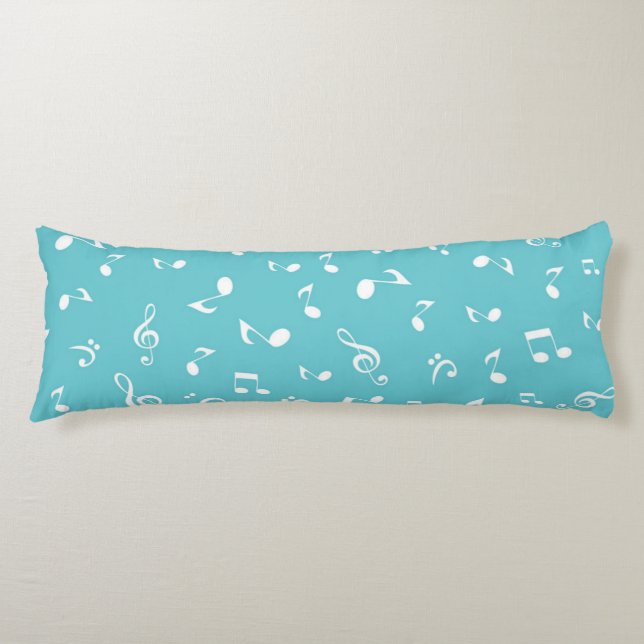 Music notes pattern body pillow (Front)