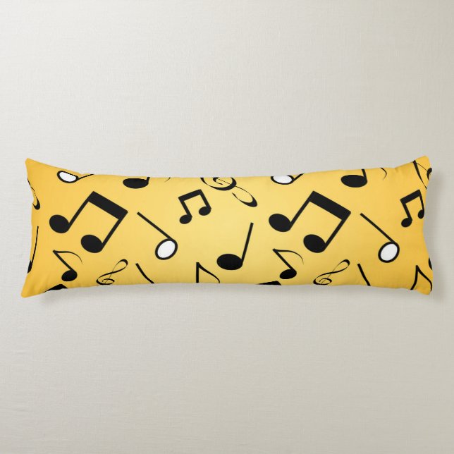 Music notes pattern body pillow (Front)