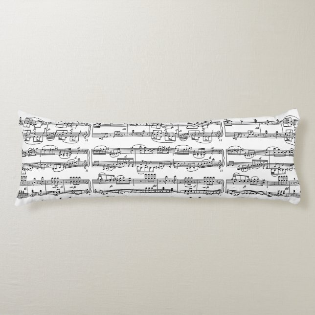 music-notes pattern body pillow (Front)