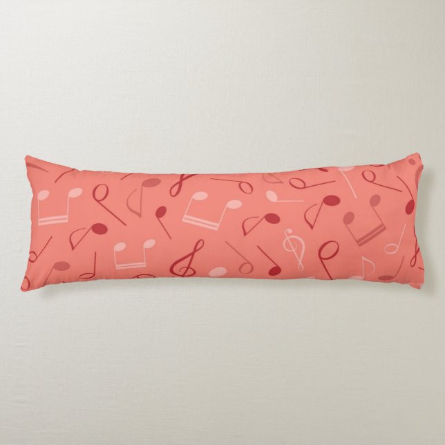 Music notes pattern body pillow (Front)