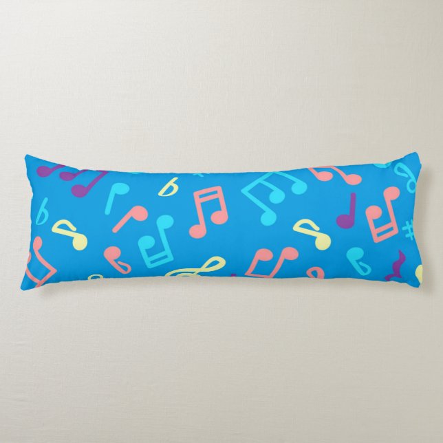 Music notes pattern body pillow (Front)