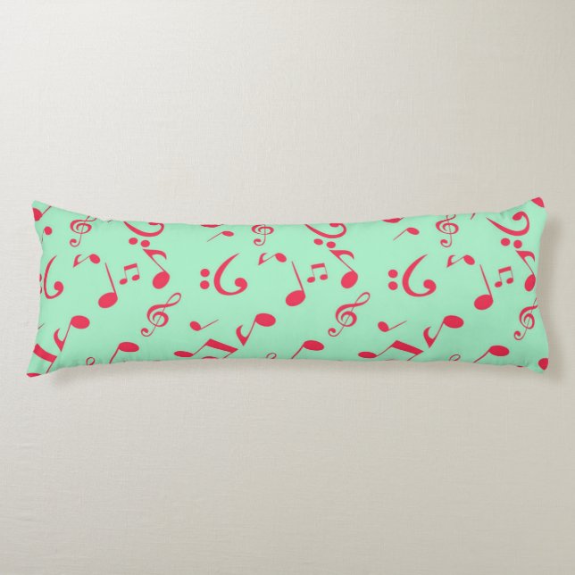 Music notes pattern body pillow (Front)