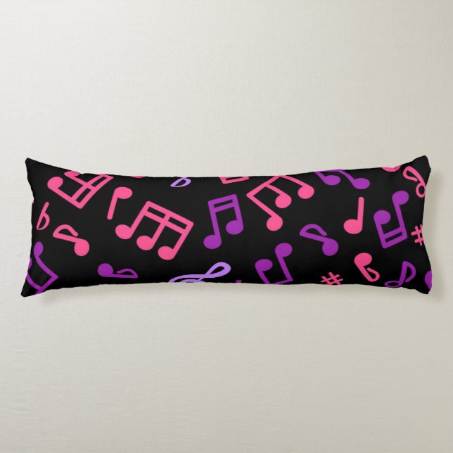 Music notes pattern body pillow (Front)