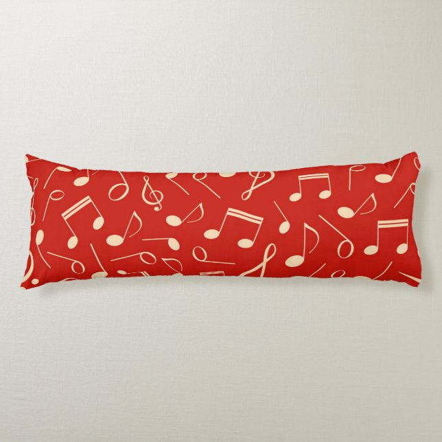 Music notes pattern body pillow (Front)