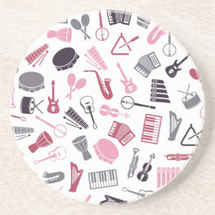 Music notes pattern coaster