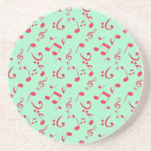 Music notes pattern coaster