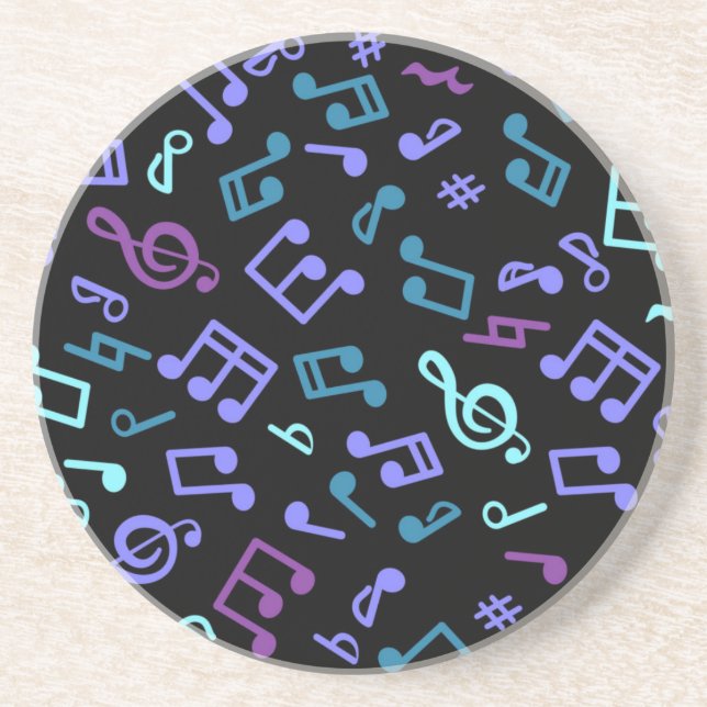 Music notes pattern coaster (Front)
