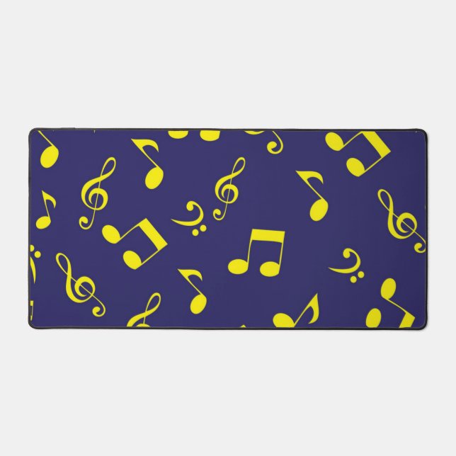 Music notes pattern desk mat (Front)