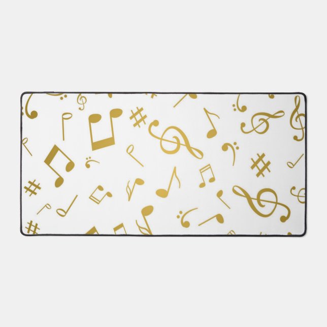 Music notes pattern desk mat (Front)