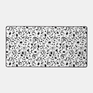 Music notes pattern desk mat