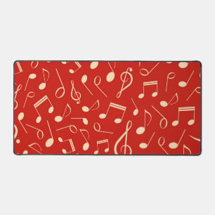Music notes pattern desk mat