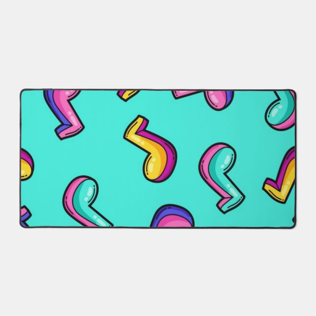 Music notes pattern desk mat (Front)