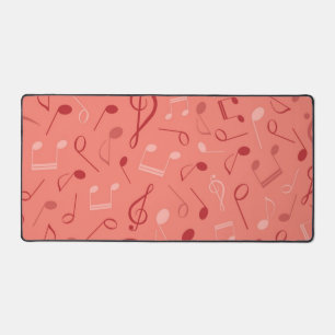 Music notes pattern desk mat