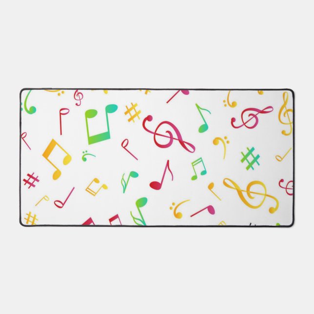 Music notes pattern desk mat (Front)