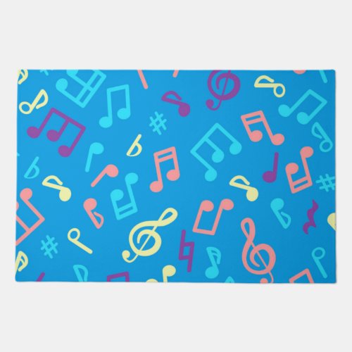 Music notes pattern doormat