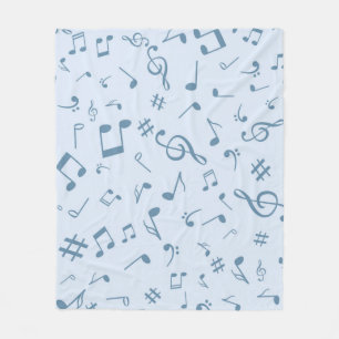 Music notes pattern fleece blanket