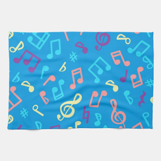 Music notes pattern kitchen towel (Horizontal)