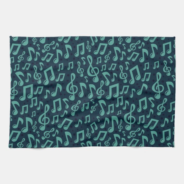 Music notes pattern kitchen towel (Horizontal)