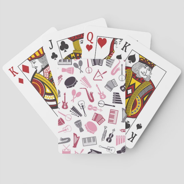 Music notes pattern poker cards (Back)