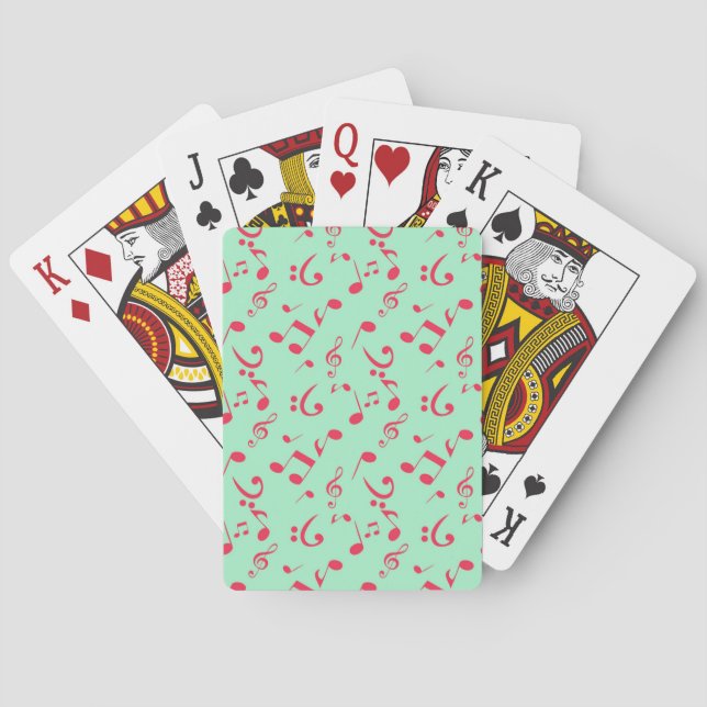 Music notes pattern poker cards (Back)