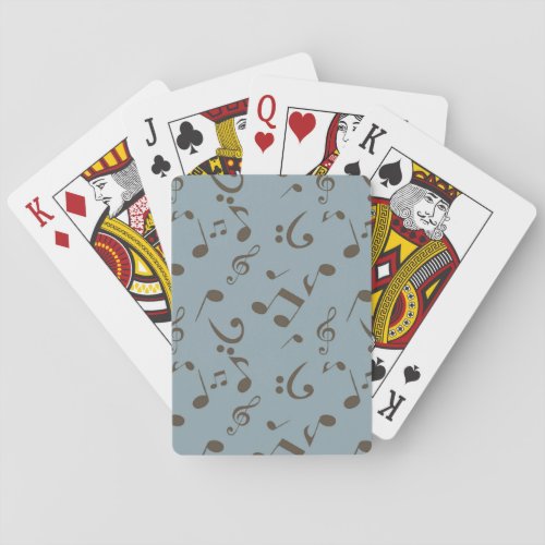 Music notes pattern poker cards