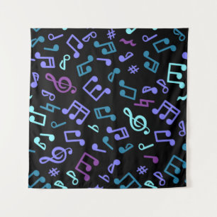 Music notes pattern tapestry