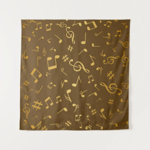 Music notes pattern tapestry