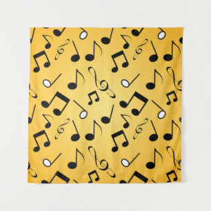 Music notes pattern tapestry
