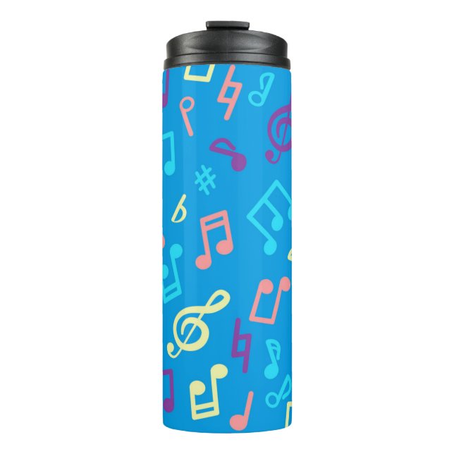 Music notes pattern thermal tumbler (Front)