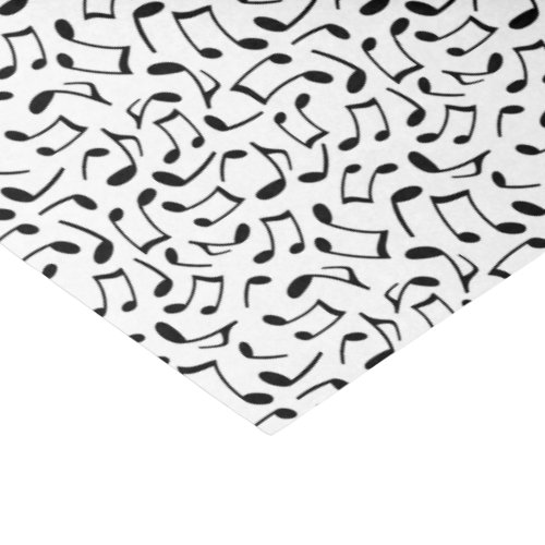 Music Notes Pattern White and Black Tissue Paper