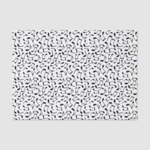 Music Notes Pattern White and Black Tissue Paper