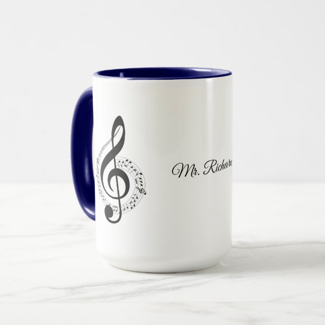 Music Notes Personalized Mug (Front Left)