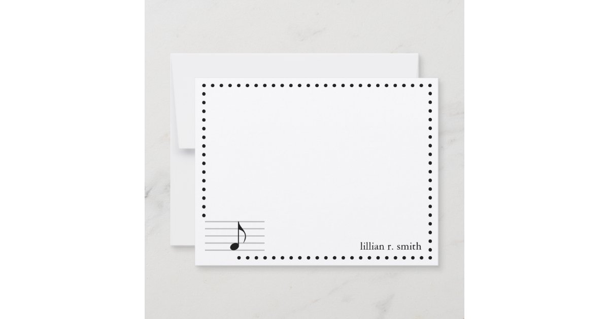 Music Notes Personalized Note Card | Zazzle