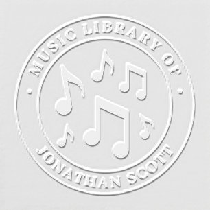 Music Notes Personalized Seal Custom Embosser