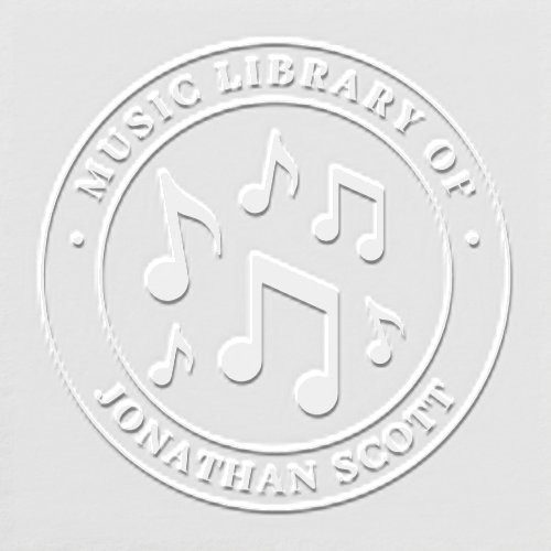 Music Notes Personalized Seal Custom Embosser