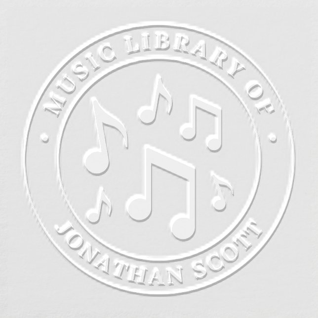 Music Notes Personalized Seal Custom Embosser (Design)