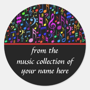 Music Notes Personalized Sticker by kathysprettythings at Zazzle