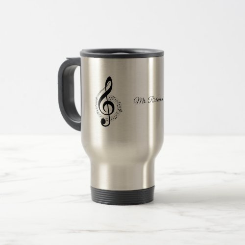 Music Notes Personalized Travel Mug