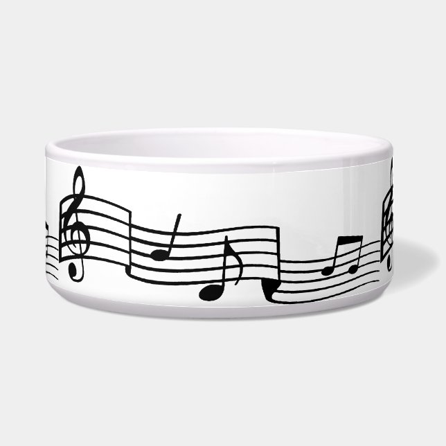 Music Notes Pet Bowl (Front)