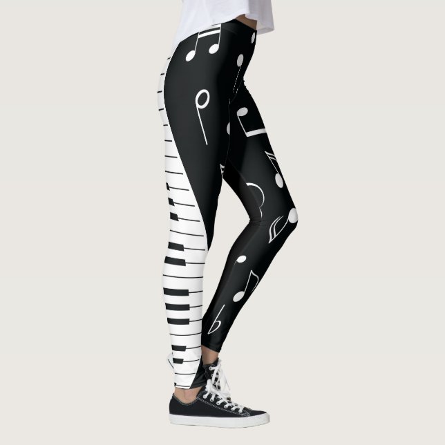Music Notes & Piano Keys Leggings (Right)