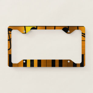 Music Notes Piano Keys License Plate Frame